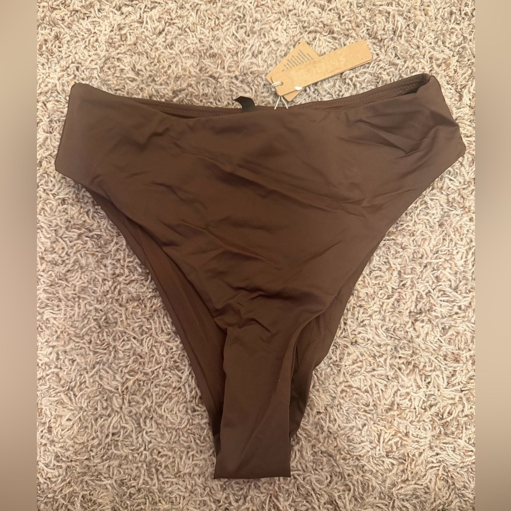 SKIMS Brown High-Rise Bikini Bottom